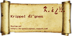 Krippel Ágnes névjegykártya